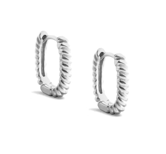 Get It Twisted - srebrne kolczyki kółka o efektownym splocie