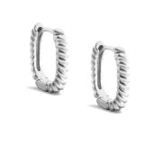 Get It Twisted - srebrne kolczyki kółka o efektownym splocie