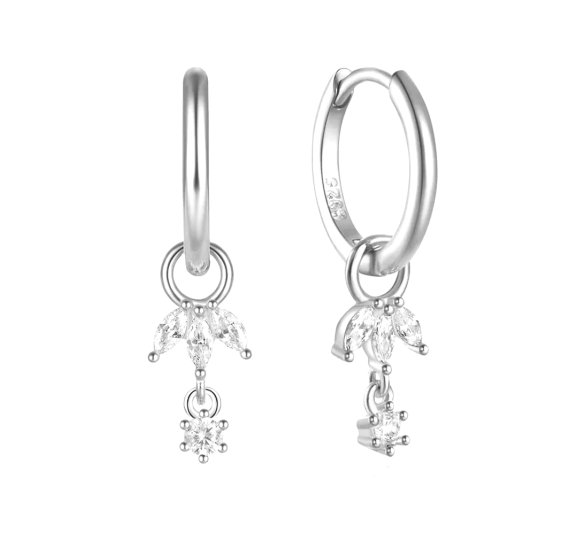 Marquise hoop earrings