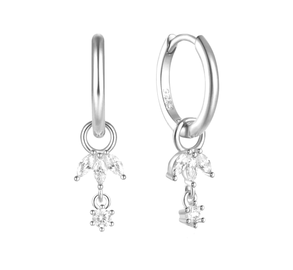 Marquise hoop earrings
