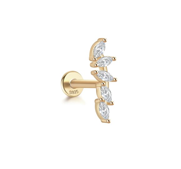 Crystals leaf piercing