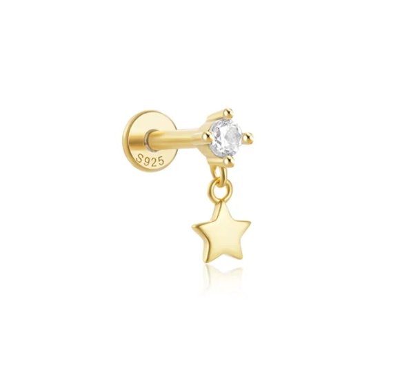 Star labret - kolczyk piercingowy typu labret