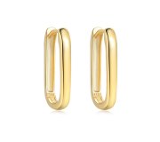 Big long oval - pozłacane owalne kolczyki