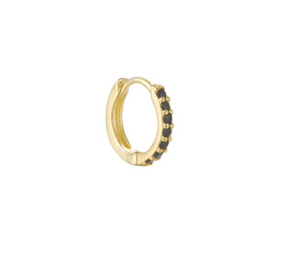 Black zircon hoop XS