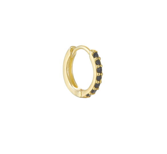 Black zircon hoop XS