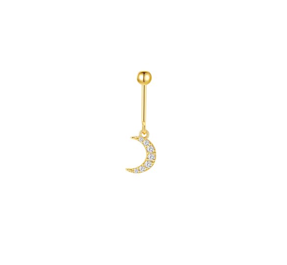 Moon vertical helix piercing - pozłacany kolczyk do piercingu ucha