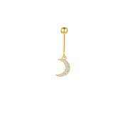 Moon vertical helix piercing - pozłacany kolczyk do piercingu ucha
