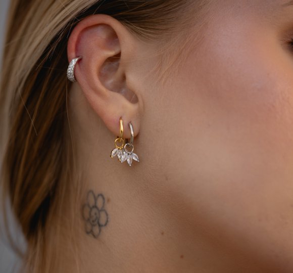 Marquise diamond hoop
