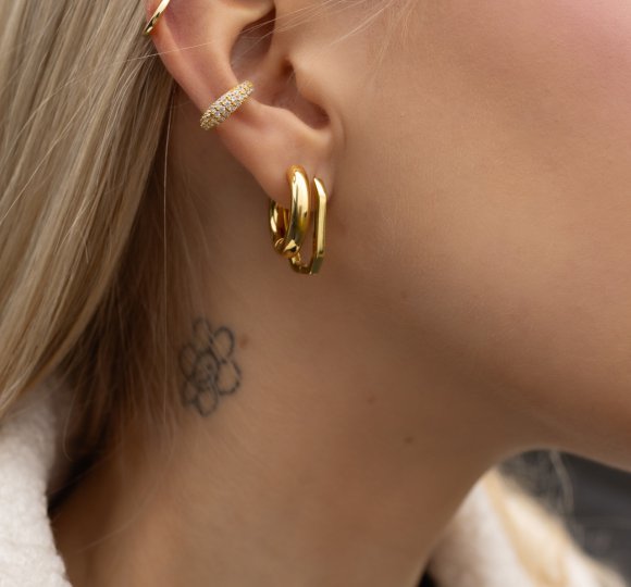 Octagon hoop earrings