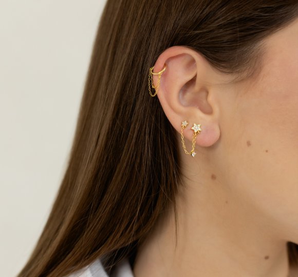 Helix hoop with double chain
