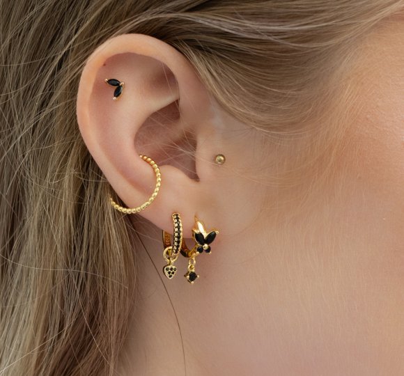 Hoops with black charms