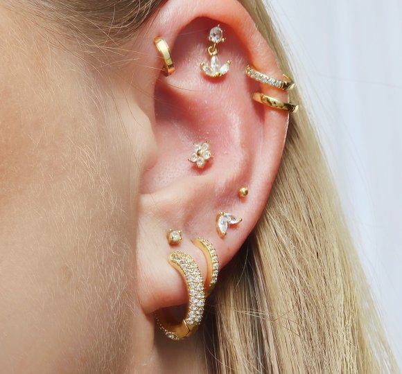 Crystal white hoop - kolczyki kółka z białymi cyrkoniami