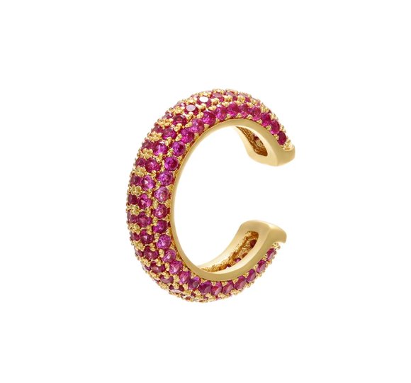 Nausznica Ljubljana pink - ozdobna nausznica z różowymi cyrkoniami