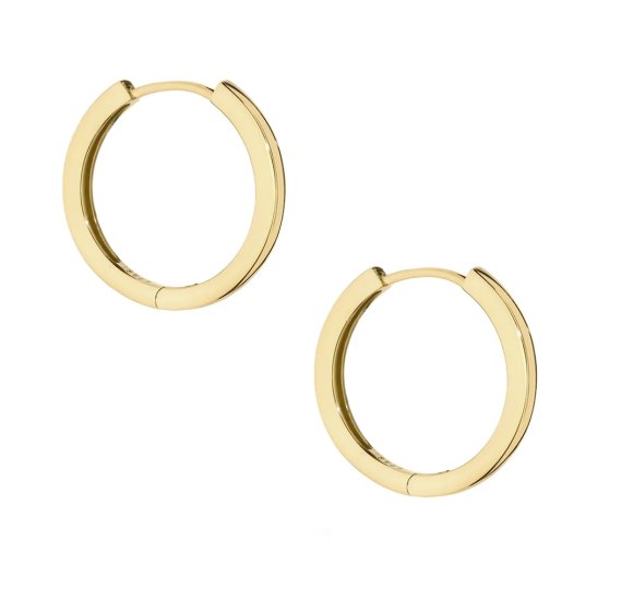 Gold hoops - pozłacane, klasyczne gładkie kółka