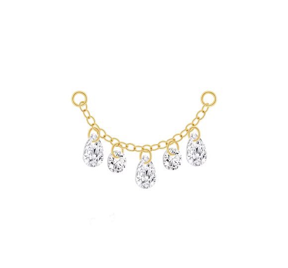 Droplet chain - pozłacany łańcuszek z zawieszkami kroplami