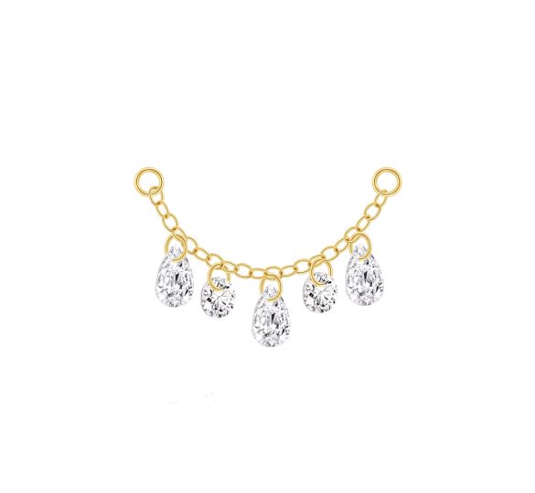 Droplet chain - pozłacany łańcuszek z zawieszkami kroplami