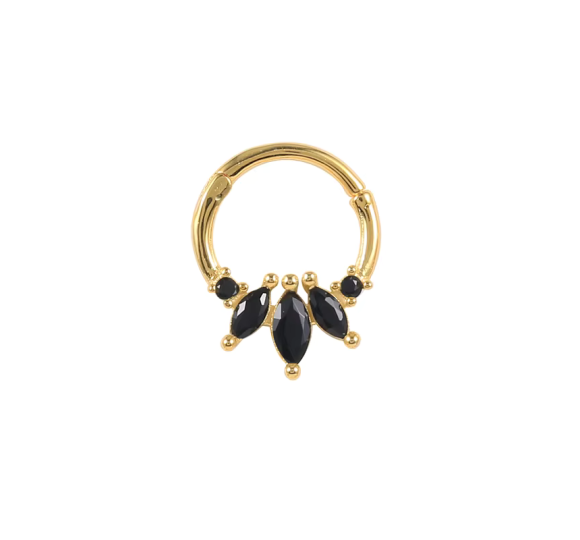 Black marquise daith piercing