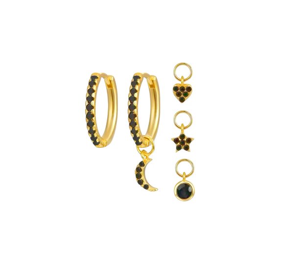 Hoops with black charms