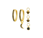 Hoops with black charms
