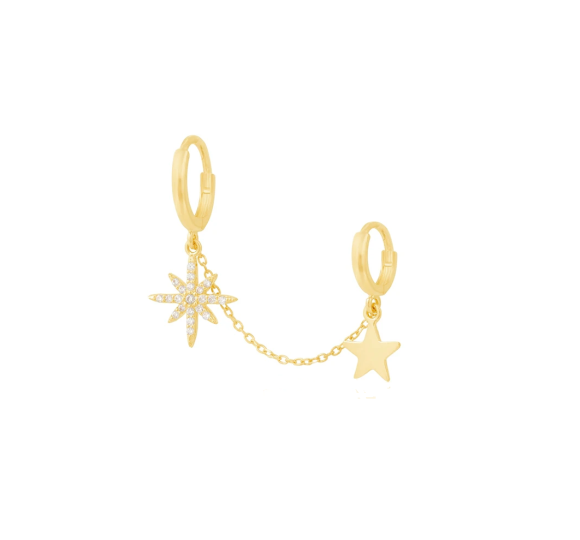 North Stars - chain earrings