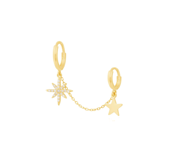 North Stars - chain earrings