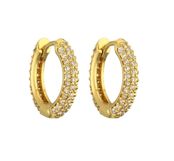 Crystal white hoop - kolczyki kółka z białymi cyrkoniami