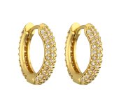 Crystal white hoop - kolczyki kółka z białymi cyrkoniami