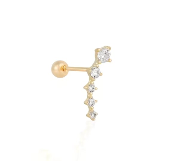 Diamonds barbell piercing