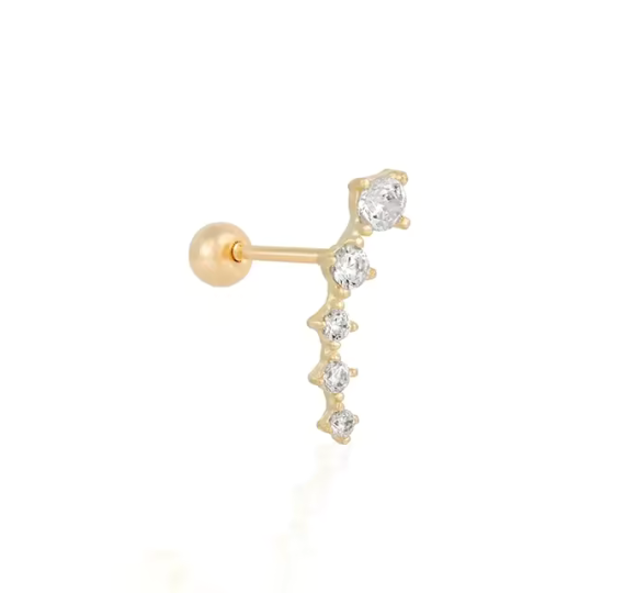Diamonds barbell piercing