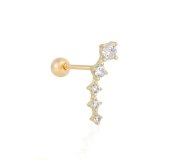 Diamonds barbell piercing