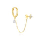 Glamoured Chain - pozłacany kolczyk z łańcuszkiem