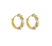 Pearl twisted hoop
