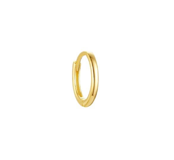 Classical hoop S - gładkie, pozłacane kolczyki kółka 