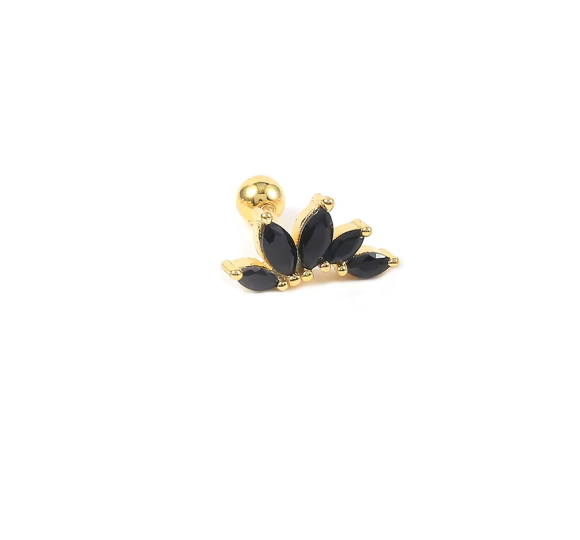 Black leaf marquise piercing