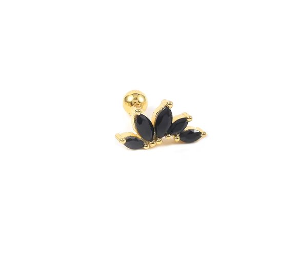 Black leaf marquise piercing