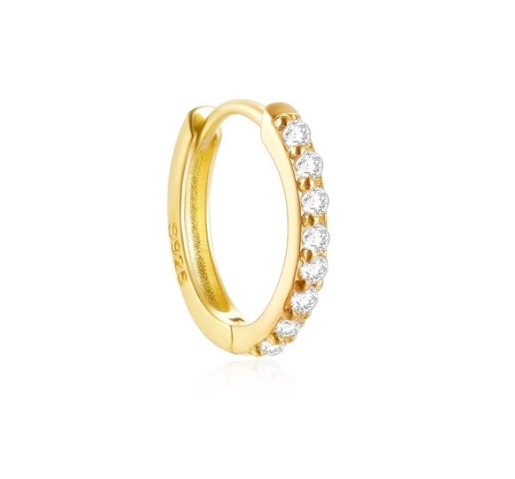 White zircon hoop L