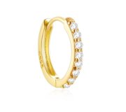 White zircon hoop L