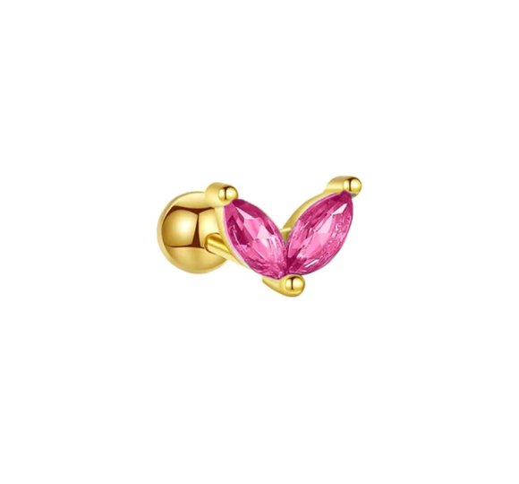 Pink leaf palm piercing