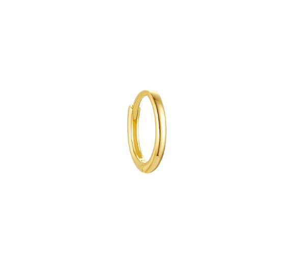 Classical hoop XS - gładkie, pozłacane kolczyki kółka 