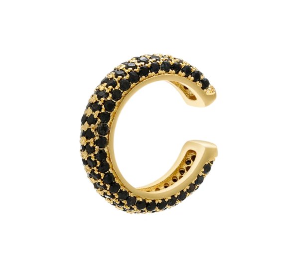 Nausznica Ljubljana black - ozdobna nausznica z czarnymi cyrkoniami