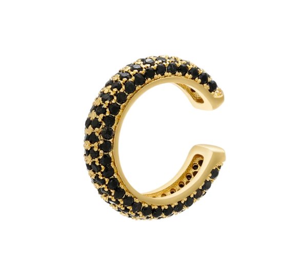 Nausznica Ljubljana black - ozdobna nausznica z czarnymi cyrkoniami