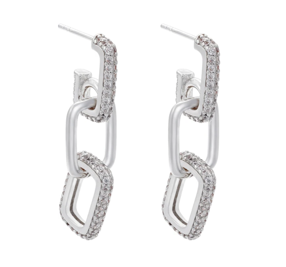 Triple link earrings
