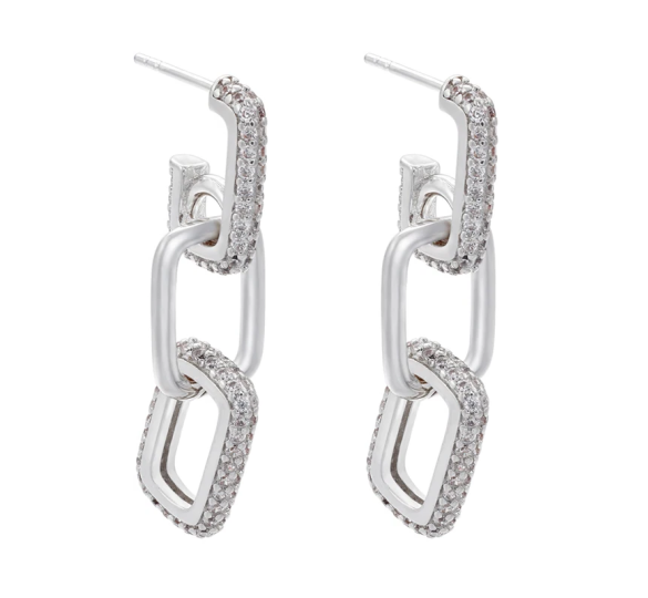 Triple link earrings
