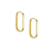 Long oval - pozłacane, owalne kolczyki kółka