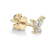 Butterfly diamond stud