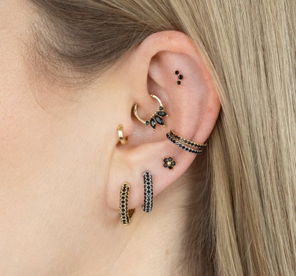 Black marquise daith piercing