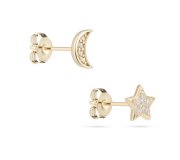 Star and moon stud