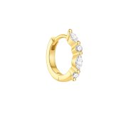Marquise crystal hoop - mały, pozłacany kolczyk z cyrkoniami
