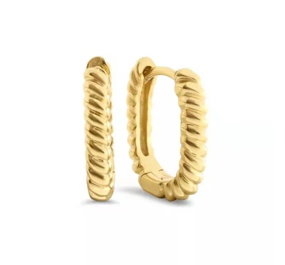 Get It Twisted - pozłacane kolczyki kółka o efektownym splocie