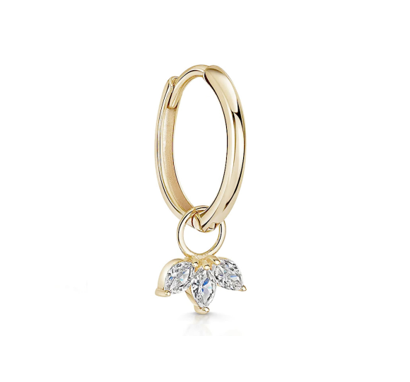 Marquise diamond hoop